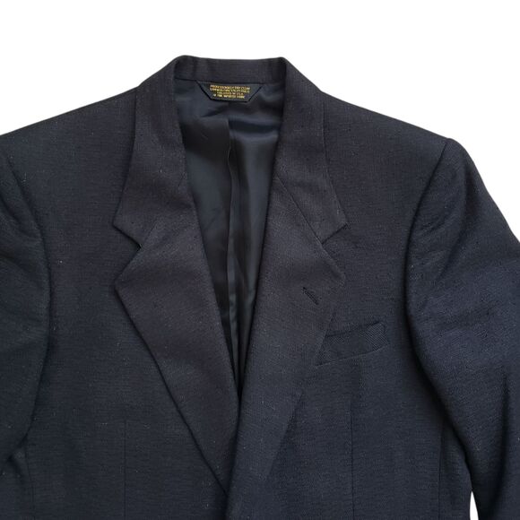 Vintage Nino Cerruti Rue Royal Wool Blazer Jacket Mens 42 Black Sport Coat - Picture 3 of 12